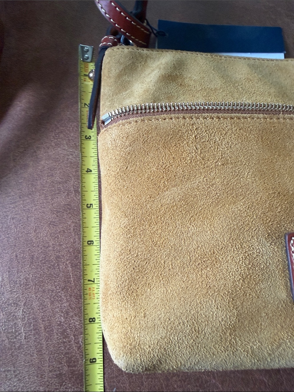 Dooney & Bourke Suede Crossbody with Leather Trim Letter Carrier NWT - Picture 9 of 9